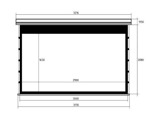 Экран Kauber Red Label Tensioned BT Cinema 163x290 Clear Vision фото 2