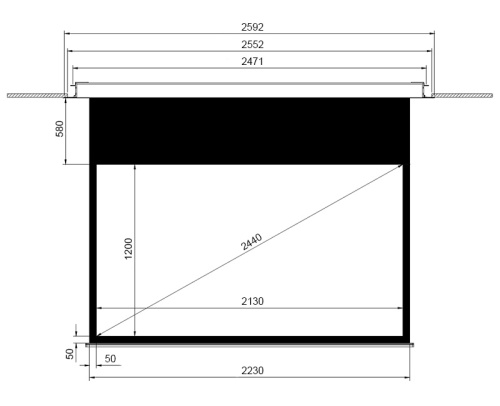 Экран Lumien Master Recessed Control 183x223 Matte White FiberGlass фото 2