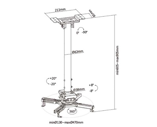 Крепление для проектора Wize Pro PRH35A фото 2