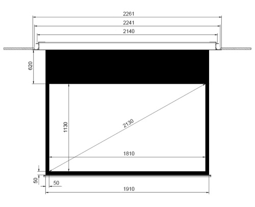 Экран Lumien Master Recessed Control 180x191 Matte White FiberGlass фото 3