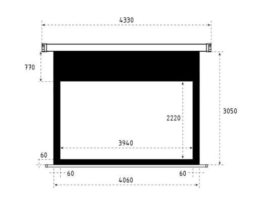 Экран ViewScreen Breston 406x305 (16:9) Matte White фото 3