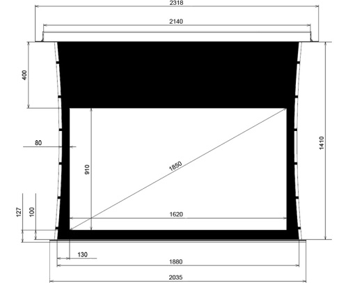 Экран Lumien Master Recessed Tensioned Control 141x188 Matte White фото 2