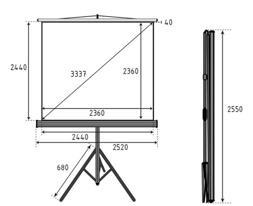 Экран Lumien Master View 244x244 Matte White FiberGlass фото 3