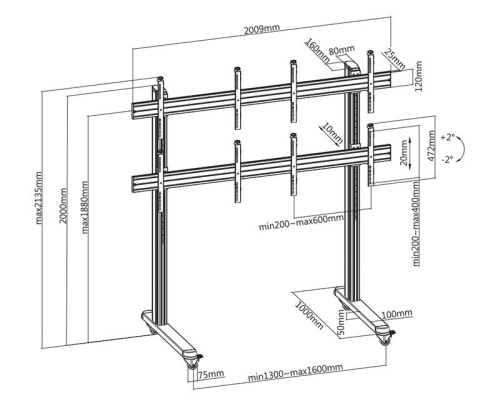 Стойка Wize VWM2X2-55 фото 2