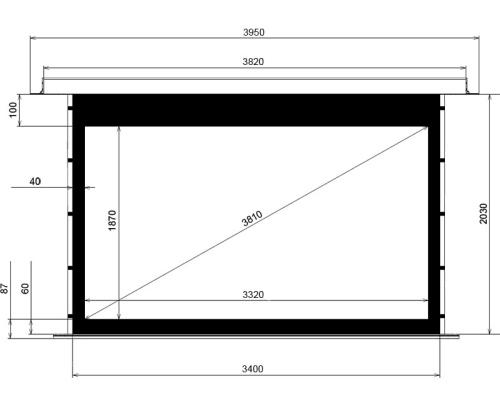 Экран Lumien Master Recessed Tensioned Control 203x340 Matte White фото 3